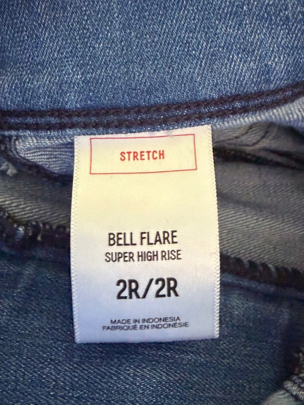 Express Women’s 2R Super High Rise Bell Flare Jeans Medium Wash Stretch - Picture 4 of 7